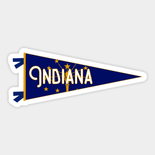 Indiana Flag Pennant Sticker